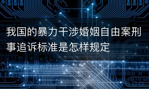 我国的暴力干涉婚姻自由案刑事追诉标准是怎样规定
