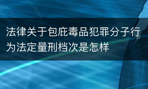 法律关于包庇毒品犯罪分子行为法定量刑档次是怎样