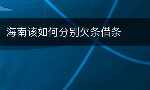 海南该如何分别欠条借条