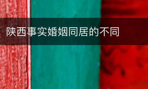 陕西事实婚姻同居的不同