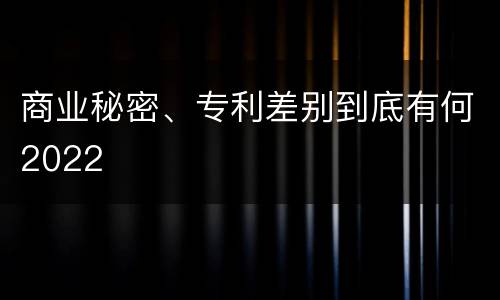 商业秘密、专利差别到底有何2022