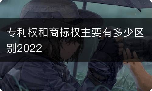 专利权和商标权主要有多少区别2022