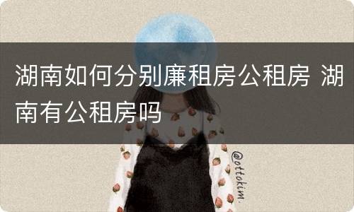 湖南如何分别廉租房公租房 湖南有公租房吗