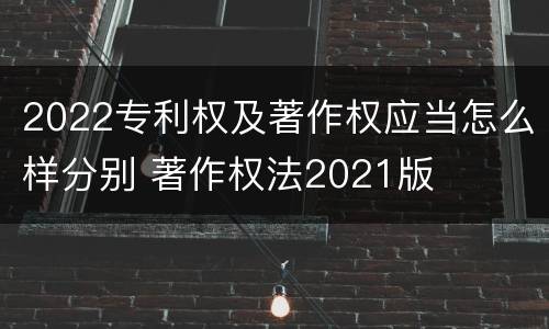 2022专利权及著作权应当怎么样分别 著作权法2021版