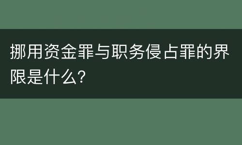 挪用资金罪与职务侵占罪的界限是什么？