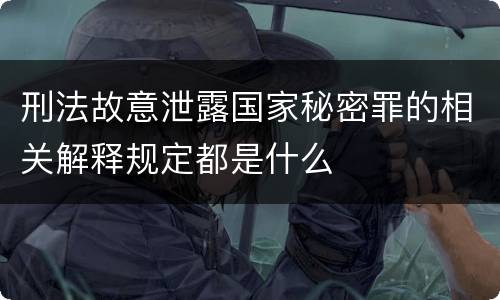 刑法故意泄露国家秘密罪的相关解释规定都是什么