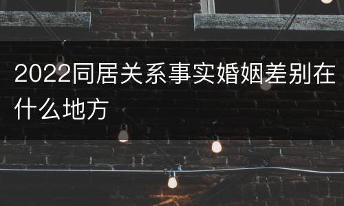 2022同居关系事实婚姻差别在什么地方