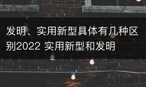 发明、实用新型具体有几种区别2022 实用新型和发明
