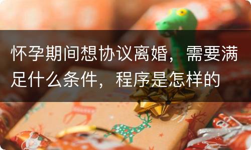 怀孕期间想协议离婚，需要满足什么条件，程序是怎样的