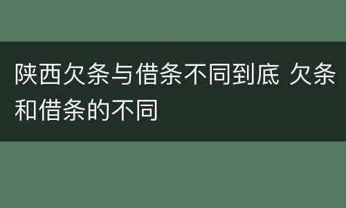 陕西欠条与借条不同到底 欠条和借条的不同