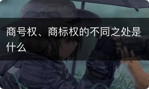 商号权、商标权的不同之处是什么