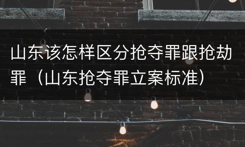 山东该怎样区分抢夺罪跟抢劫罪（山东抢夺罪立案标准）