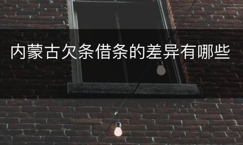 内蒙古欠条借条的差异有哪些