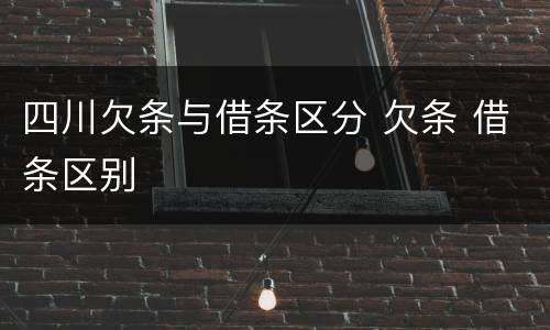 四川欠条与借条区分 欠条 借条区别