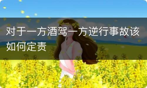 对于一方酒驾一方逆行事故该如何定责