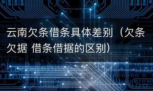 云南欠条借条具体差别（欠条欠据 借条借据的区别）