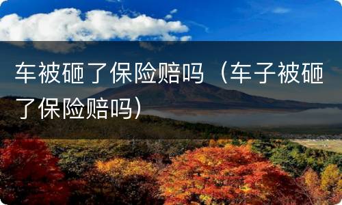车被砸了保险赔吗（车子被砸了保险赔吗）
