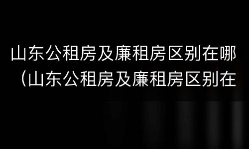 山东公租房及廉租房区别在哪（山东公租房及廉租房区别在哪查）
