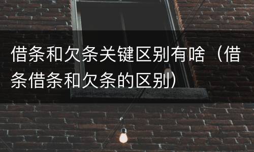 借条和欠条关键区别有啥（借条借条和欠条的区别）