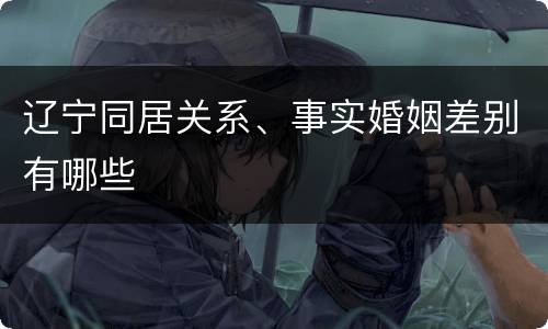 辽宁同居关系、事实婚姻差别有哪些