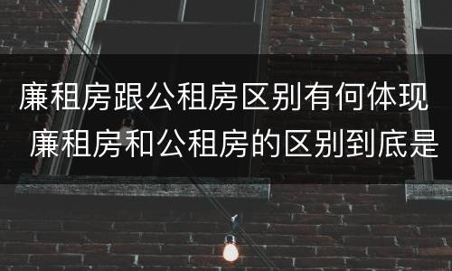 廉租房跟公租房区别有何体现 廉租房和公租房的区别到底是什么