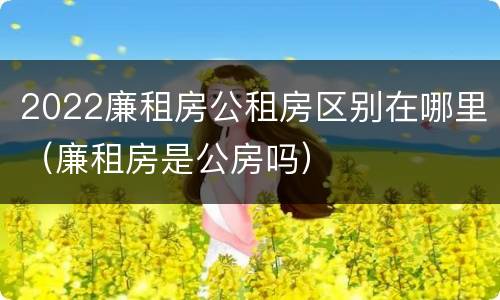 2022廉租房公租房区别在哪里（廉租房是公房吗）