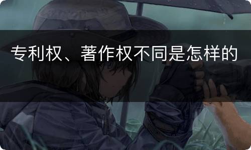 专利权、著作权不同是怎样的