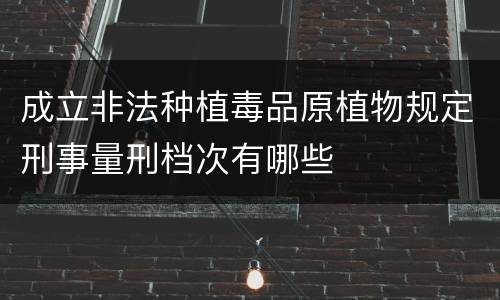 成立非法种植毒品原植物规定刑事量刑档次有哪些