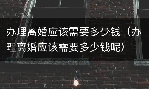 办理离婚应该需要多少钱（办理离婚应该需要多少钱呢）