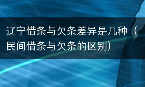 辽宁借条与欠条差异是几种（民间借条与欠条的区别）