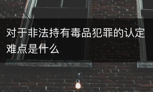 对于非法持有毒品犯罪的认定难点是什么