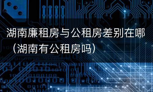 湖南廉租房与公租房差别在哪（湖南有公租房吗）