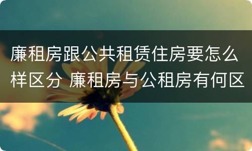 廉租房跟公共租赁住房要怎么样区分 廉租房与公租房有何区别