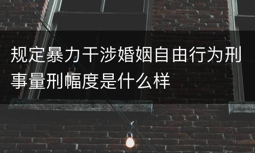 规定暴力干涉婚姻自由行为刑事量刑幅度是什么样