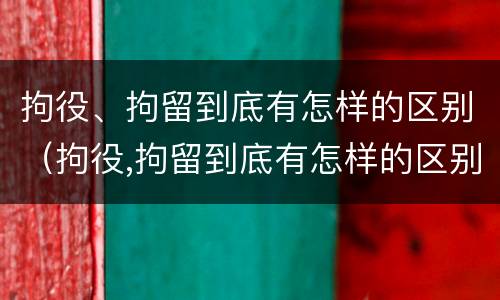 拘役、拘留到底有怎样的区别（拘役,拘留到底有怎样的区别呢）
