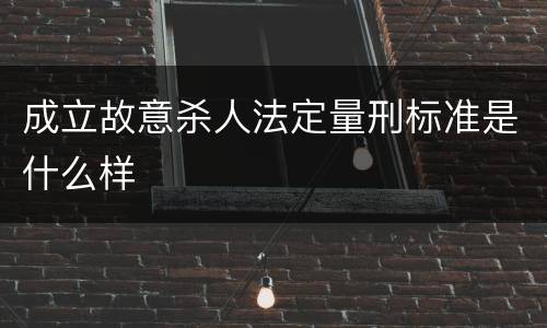 成立故意杀人法定量刑标准是什么样