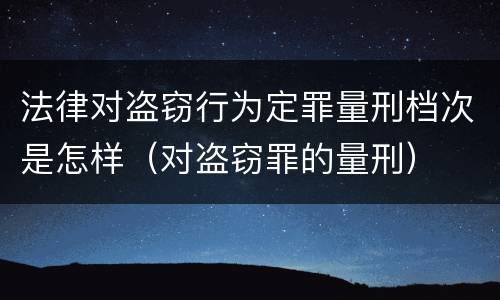 法律对盗窃行为定罪量刑档次是怎样（对盗窃罪的量刑）