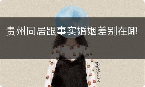 贵州同居跟事实婚姻差别在哪