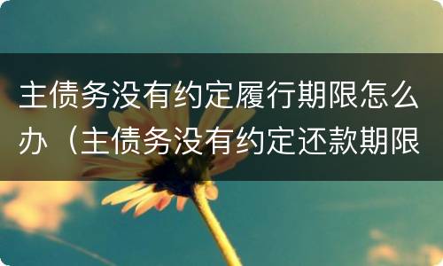 主债务没有约定履行期限怎么办（主债务没有约定还款期限）