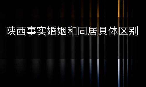 陕西事实婚姻和同居具体区别