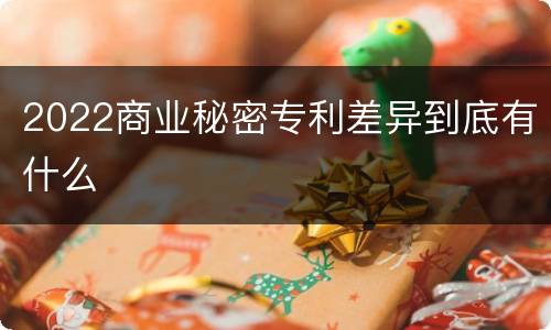 2022商业秘密专利差异到底有什么