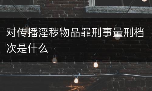 对传播淫秽物品罪刑事量刑档次是什么