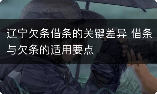 辽宁欠条借条的关键差异 借条与欠条的适用要点