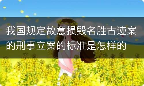 我国规定故意损毁名胜古迹案的刑事立案的标准是怎样的