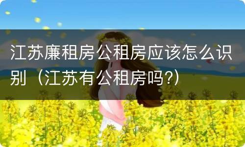 江苏廉租房公租房应该怎么识别（江苏有公租房吗?）