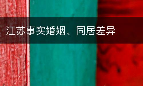 江苏事实婚姻、同居差异