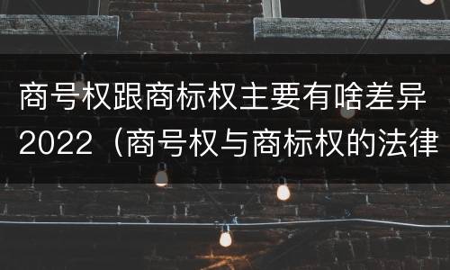 商号权跟商标权主要有啥差异2022（商号权与商标权的法律冲突与解决）