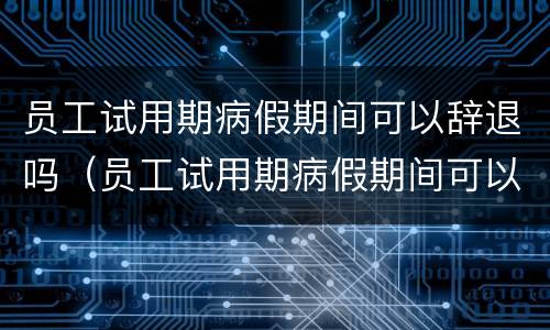 员工试用期病假期间可以辞退吗(员工试用期病假期间可以辞退吗有补偿吗)