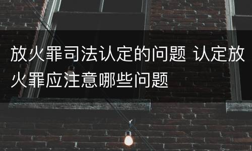 放火罪司法认定的问题 认定放火罪应注意哪些问题