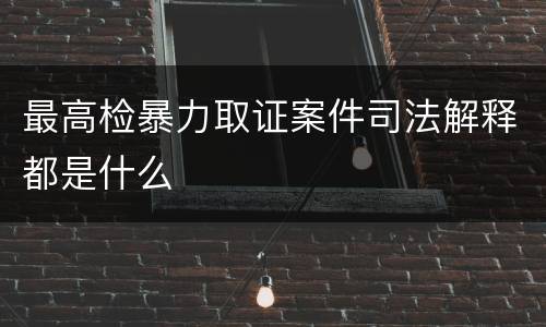 最高检暴力取证案件司法解释都是什么